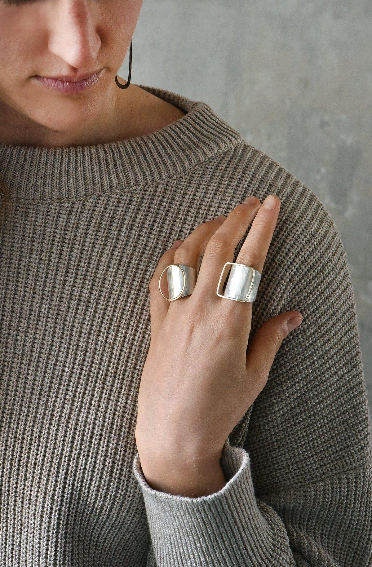 Circular Silver & Gold Ring