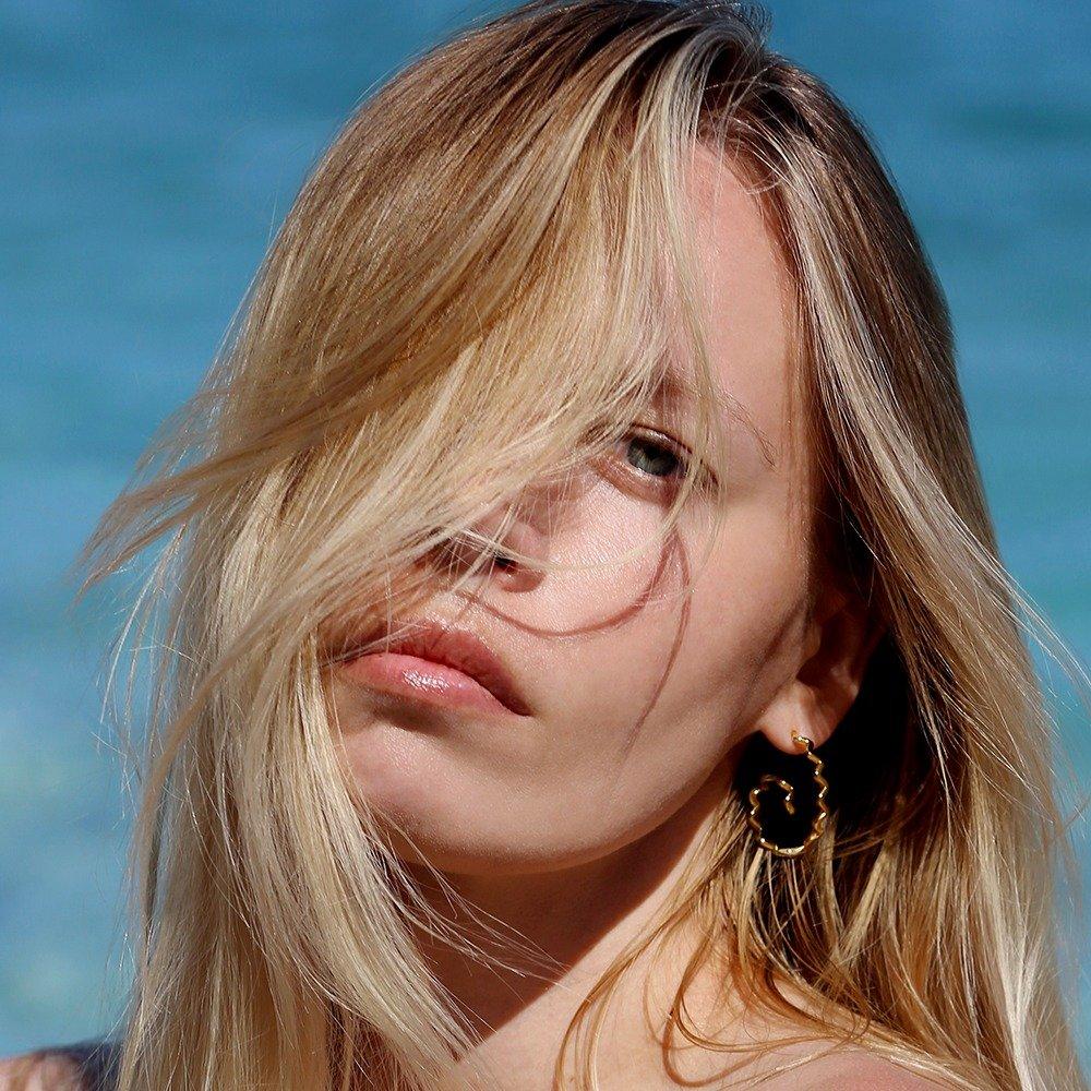 Francesca Spiral Zig Zag Hoops