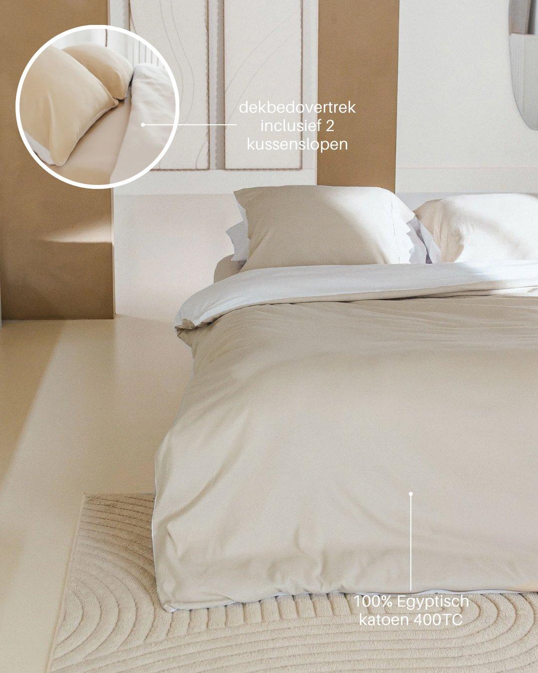 Néarr Duvet Cover Beige White