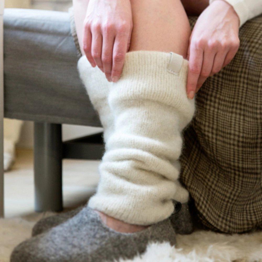 Knit Ivory Wool Leg Warmers