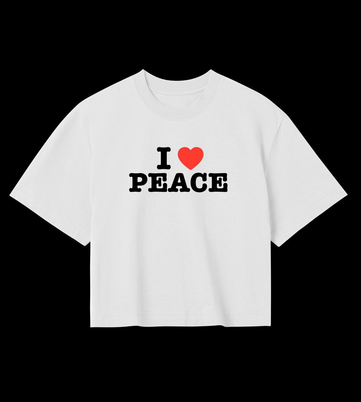 I Heart Peace White Crop Top