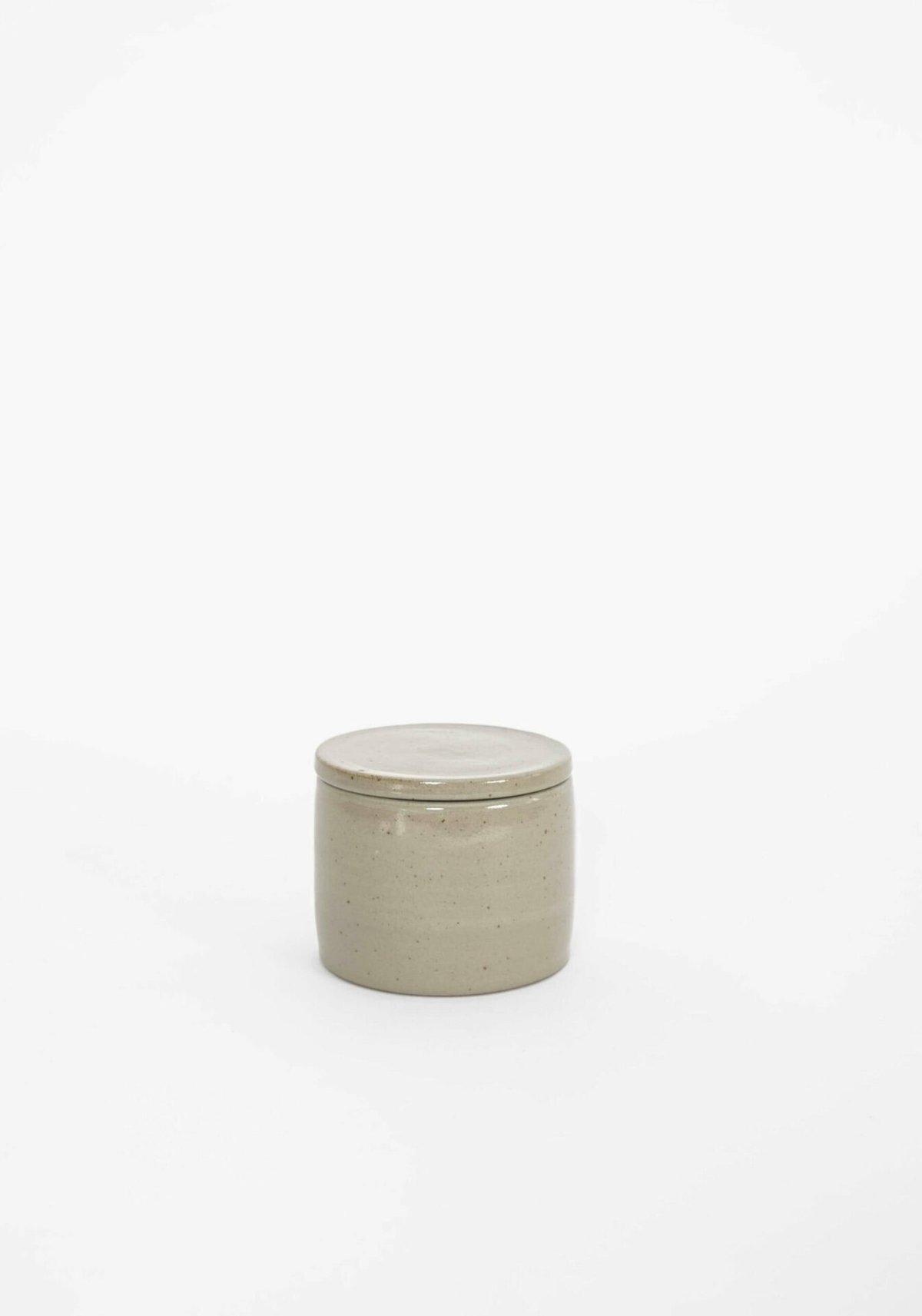 Brutal Grey Stoneware Jar with Lid