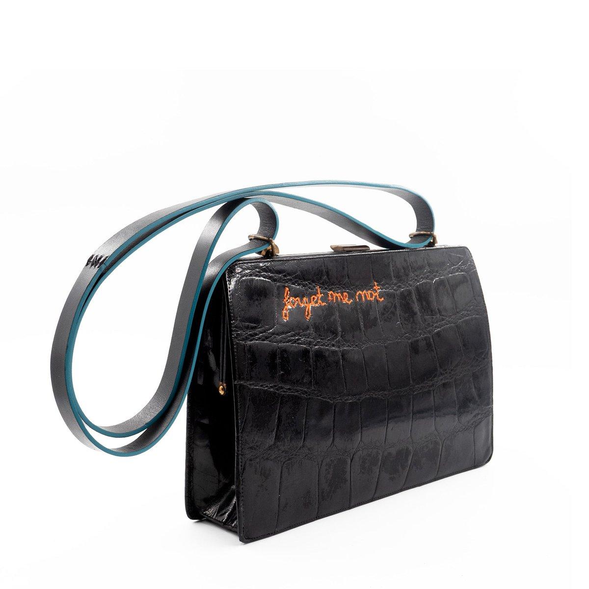 Vintage Black Croco Bag