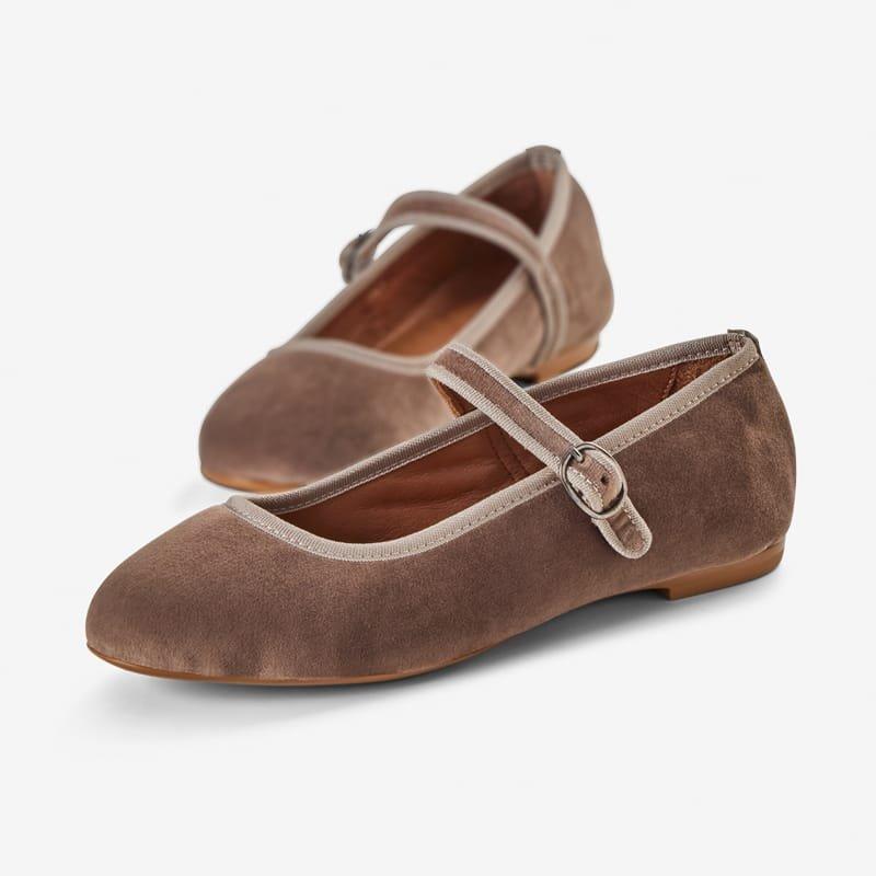 Mary Jane Ballerina Taupe