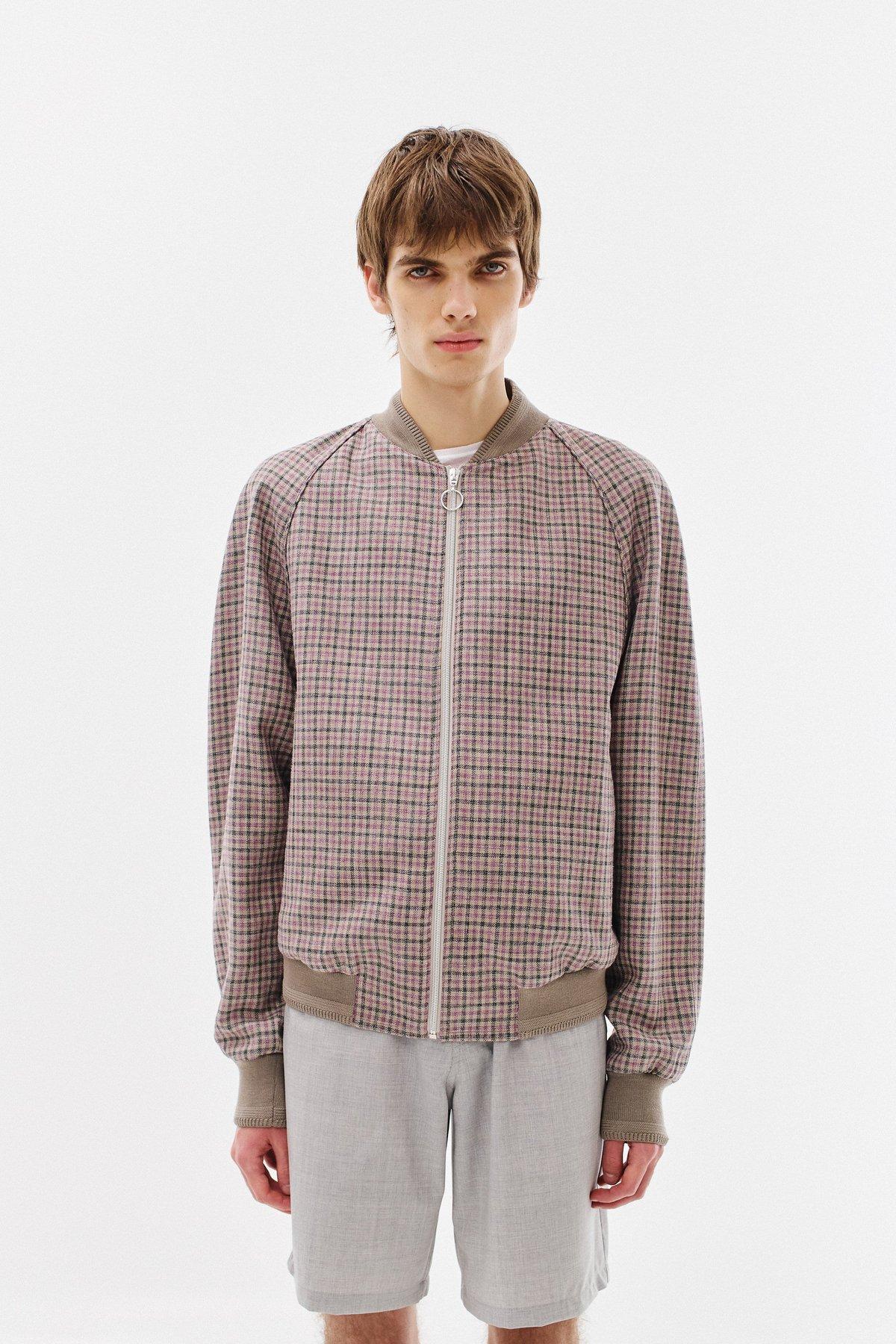 Baseball Jacket Virgin Wool Checked