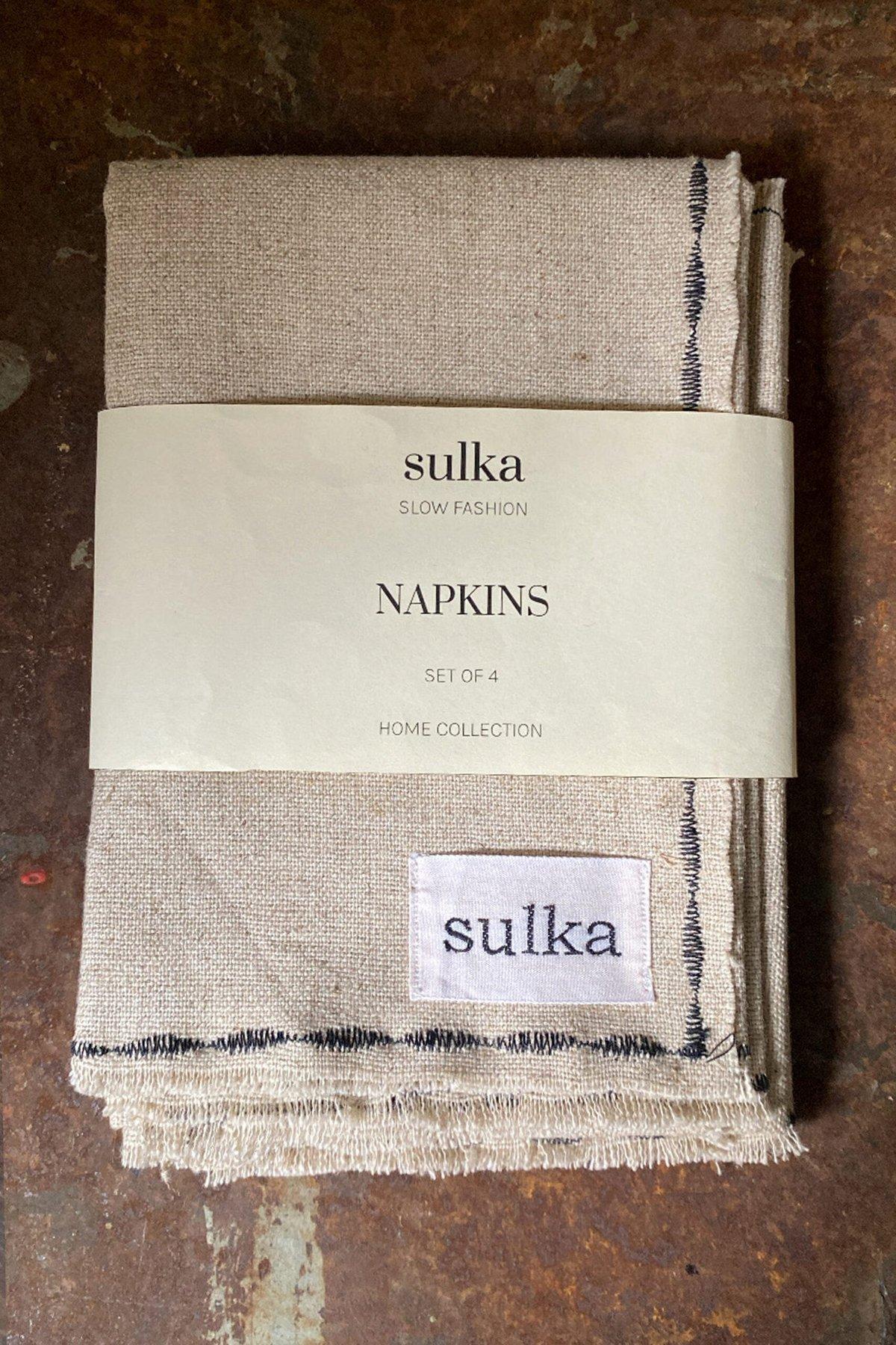 Black Elegance Linen Napkins