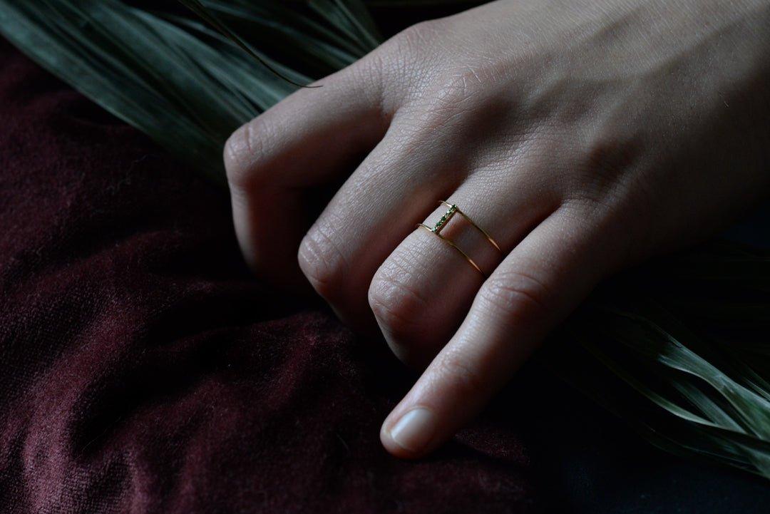 Double Tsavorite Ring