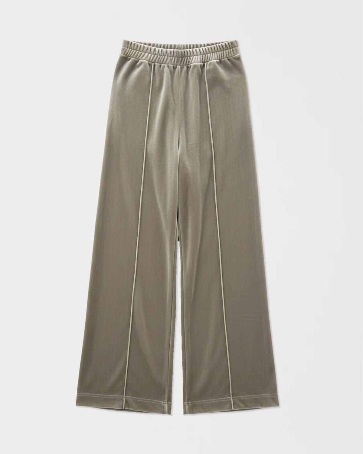 Velvet Top-Stitched Pants