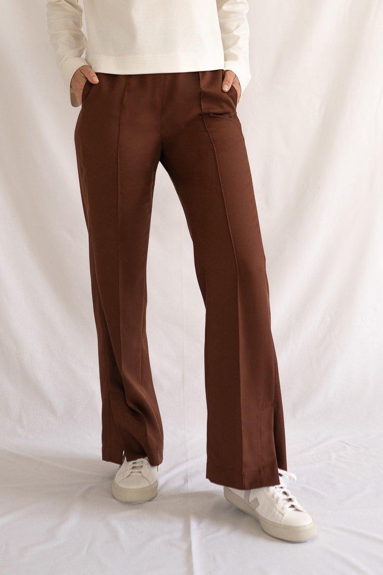 Mahogany Trousers with Slits
