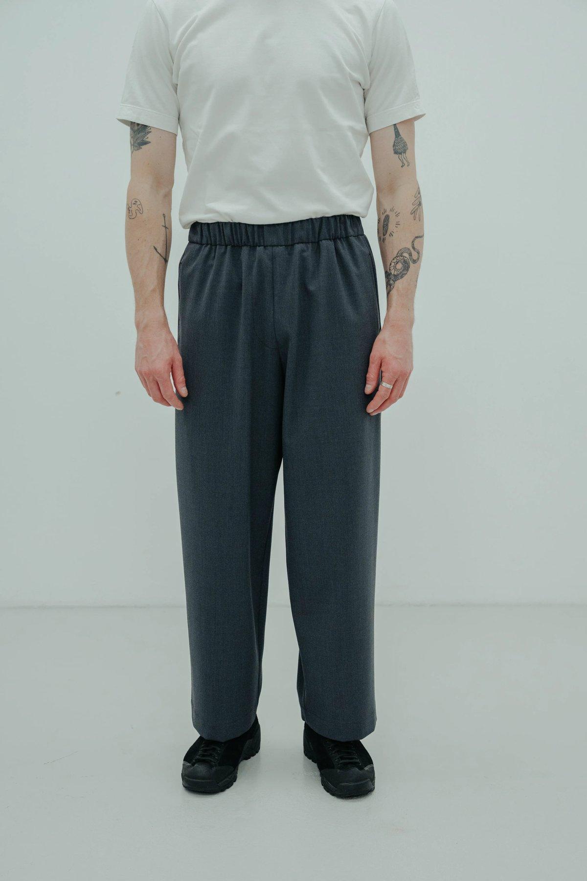 Wide Wool Pants Anthracite