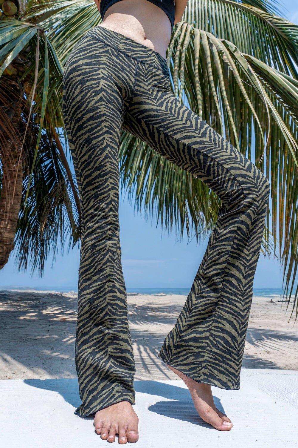 Zebra Flares - Olive Black