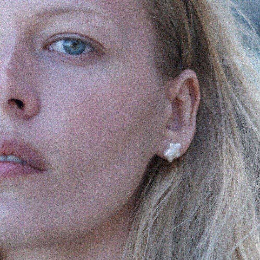 Star Pearl Stud Earrings
