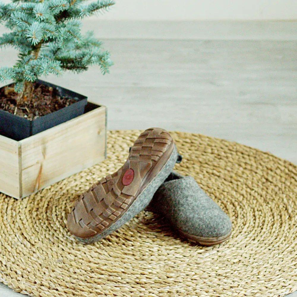 Felted Grey Wool Clogs Lito