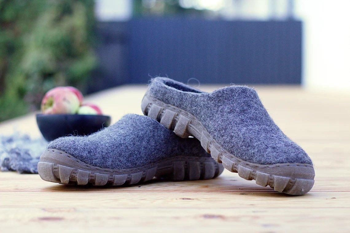 Felted Wool Mules Huna