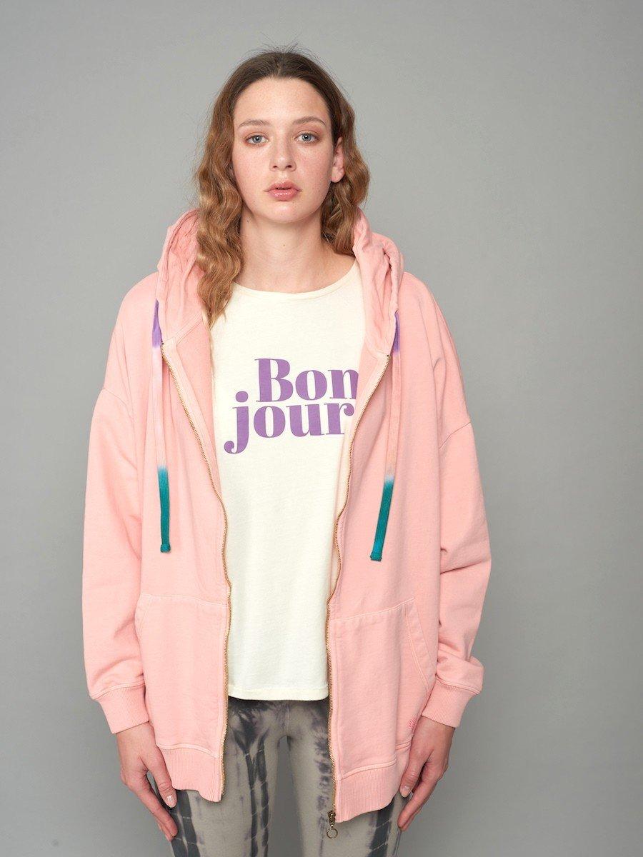 Hooded Sweat Jacket - Rose