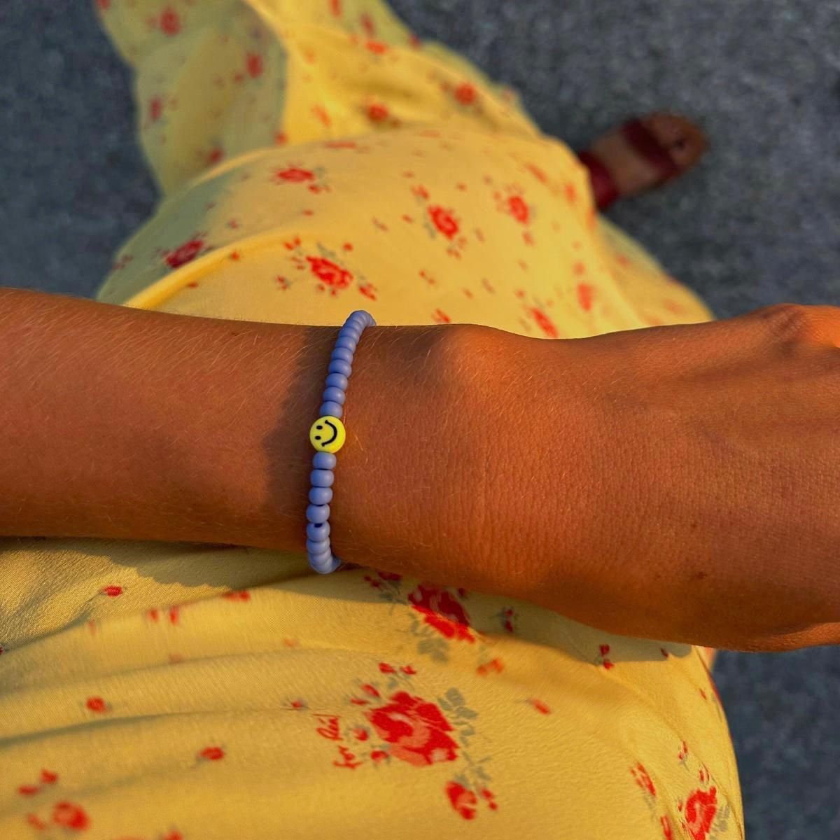 Smiley Bracelet Baby Blue