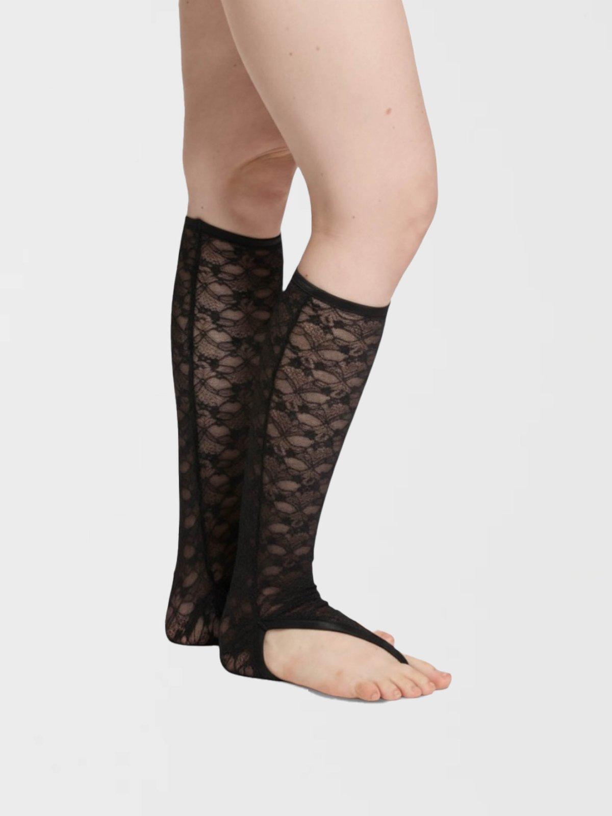 Sheer Lace Thong Socks