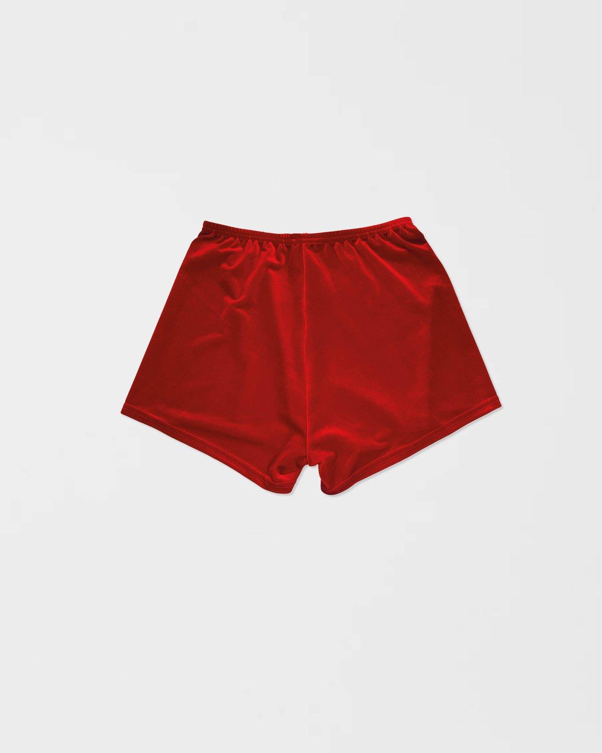 Velvet Top Stitched Hot Pants