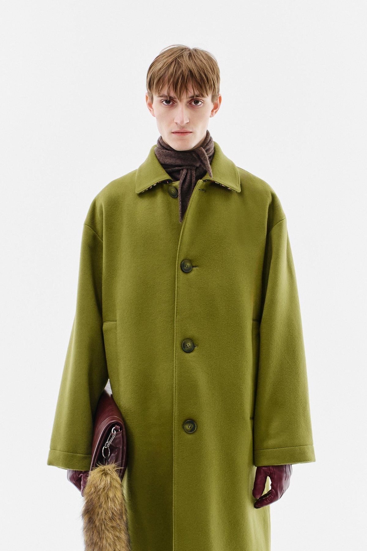 Cashmere Coat - Bright Olive